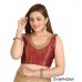 Heavy brocade with golden sequence Lace  Back open deep blouse
