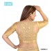 Heavy Brocade Golden Material With Gold Net Embroidery In Back Pattern